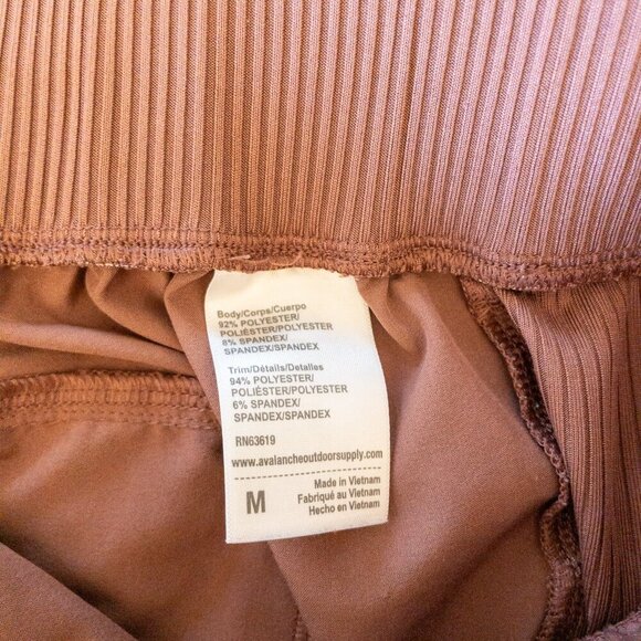 Avalanche Outdoor Supply Brown Drawstring Shorts M Ribbed Waist Travel Lounge - Picture 4 of 5